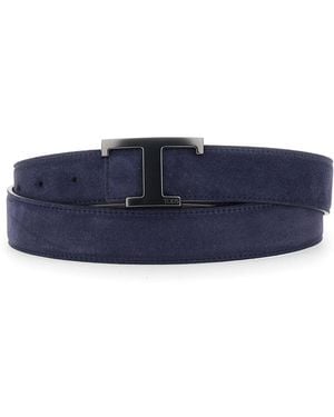 Tod's Belt T Timeless Suede - Blue