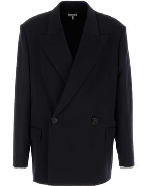 Loewe Navy Blue Wool Blend Blazer