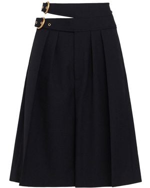 Chloé Double Belt Wool Bermudas - Black