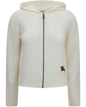 Burberry Cardigan Hooded Wool - White