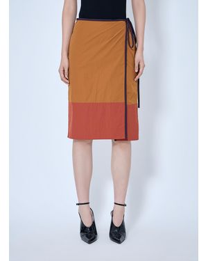 Saint Laurent Wrap-Tie Skirt - Orange