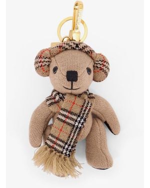 Burberry Wool And Cashmere Keyring - White