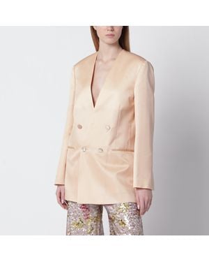 Alberta Ferretti Double-Breasted Jacket - Natural