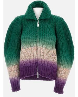 Sacai Tie-Dye Wool Knit Blouson - Green