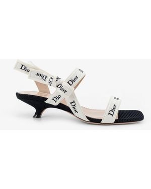 Dior Dior Embroidered Canvas J'Adior Sandals - White