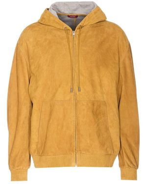 Gucci Suede Sweatshirt With Embossed Logo - Yellow