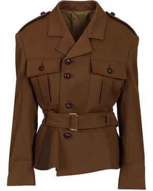 Celine Peplum Jacket - Brown