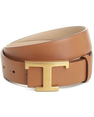 Tod's T Timeless Leather Belt - Brown