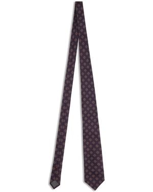 Brunello Cucinelli Geometric Silk Tie - Purple