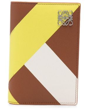 Loewe Anagram Leather Passport Case - Yellow