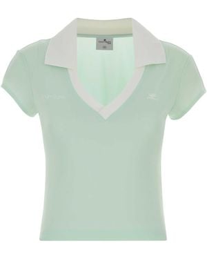 Courreges Mint Polyester Polo Shirt - Green