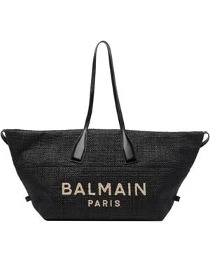 Balmain Track Shopping Bag - Black