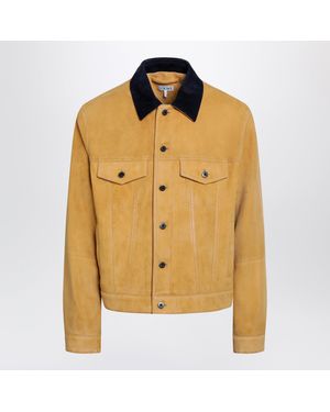 Loewe Camel-Coloured Suede Jacket - Yellow