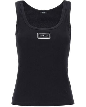 Versace Ribbed Sleeveless Top - Black