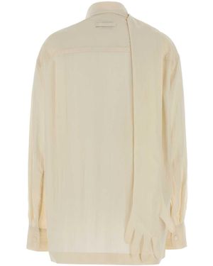 Jean Paul Gaultier Ivory Lyocell Blend Blouse - Natural