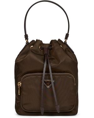 Prada Borse Burnt Duet Bucket Bag - Brown