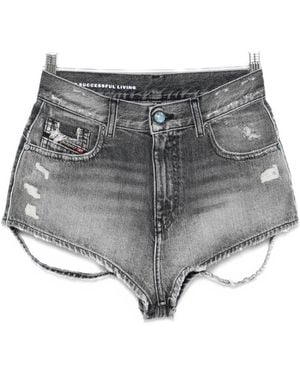 DIESEL Denim Cotton Shorts - Gray