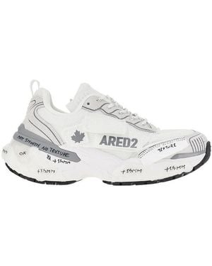 DSquared² Suede Leather And Mesh 'Faster' Sneakers - White