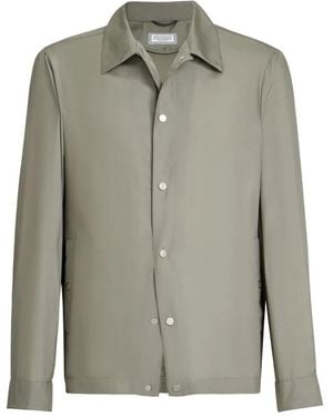 Brunello Cucinelli Silk Blouson Jacket - Green