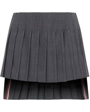 Thom Browne Low Rise Mini Narrow Pleated Skirt - Gray