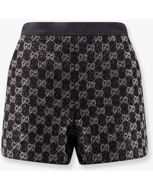 Gucci Lightweight Lamé Wool Tweed Shorts - Black