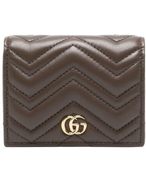 Gucci Gg Mamont Leather Wallet - Gray