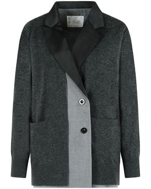 Sacai Wool Cardigan - Black