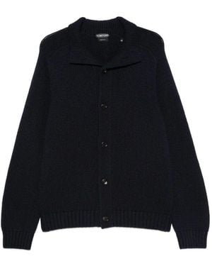 Tom Ford Coarsehair Cashmere Full Button Cardigan - Black