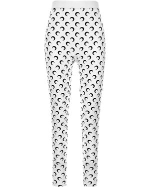 Marine Serre 'Moon Printed Jersey' Leggings - White