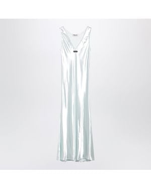 Miu Miu Chlorophyllcolored Shiny Viscose Dress - White