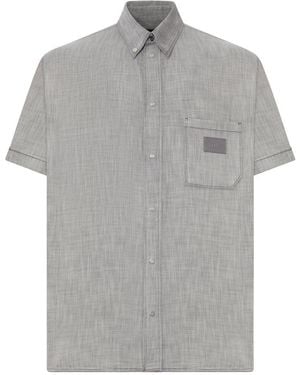Fendi Chambray Button-Down Shirt - Gray