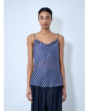 Dries Van Noten Diagonal Stripe Camisole Top - Blue