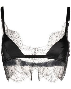 Dolce & Gabbana Dolce & Gabbana Lace Detail Silk Bra - Black