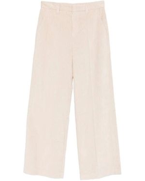 Brunello Cucinelli Corduroy Loose Pants With Monili - White