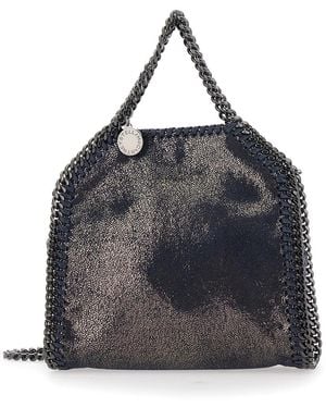 Stella McCartney Falabella Tiny Tote Bag With Dark Ruthenium Chain And Ecoleather - Black