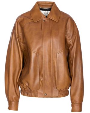 Saint Laurent Vintage Lamb Leather Bomber - Brown