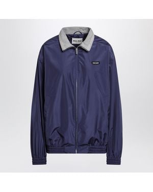 Miu Miu Royal Technical Poplin Blouson - Blue