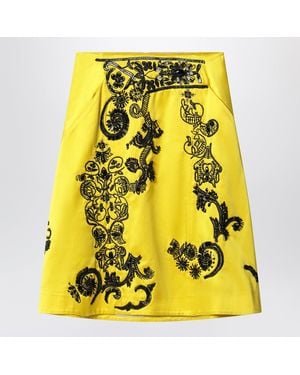 Dries Van Noten Skirt With Sequin Embroidery - Yellow