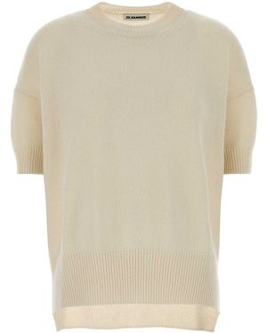 Jil Sander Ivory Cashmere Sweater - Natural