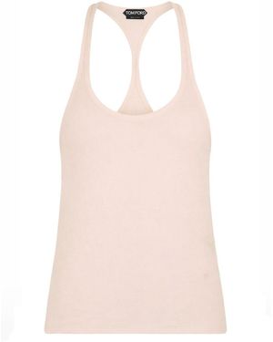 Tom Ford Solid Scoop Neck Top - Pink