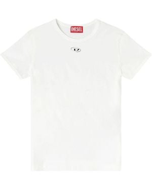 DIESEL Slim Fit Oval Logo Tee - White