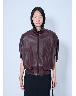 Phoebe Philo Cape Leather Bomber Jacket - Purple