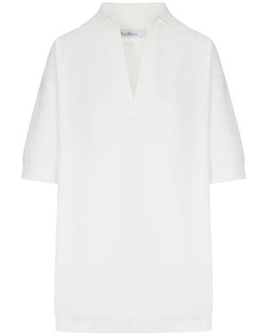 Max Mara Long Viscose Crepe Sweater - White
