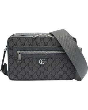 Gucci Gg Logo Crossbody Bag - Gray
