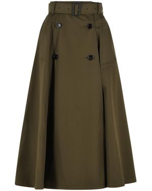 Burberry 'Brenda' Midi Trench Skirt - Green