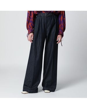 Dries Van Noten Wide-Leg Denim Pants - Blue