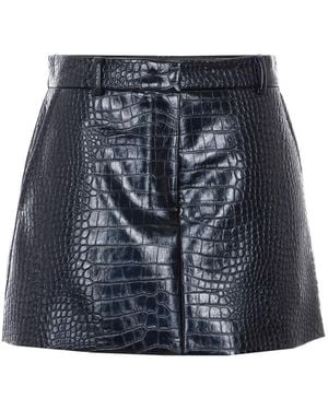 Sportmax Gleba Alligator Effect Paint Mini Skirt - Blue