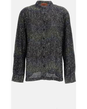 Missoni Caperdoni Greek Key Knit Shirt - Black