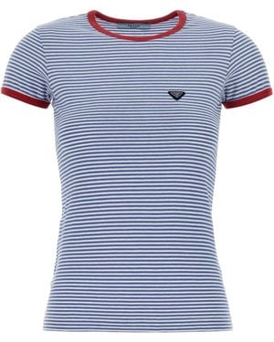 Prada Stripes None T-Shirt - Blue