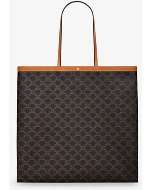 Celine Triomphe Fabric Shopper Bag - Black